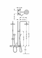 TRES GRIFERIA FLAT COLUMNA DUCHA TELESCOPICA